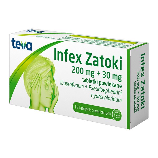 Infex Zatoki, 200 mg + 30 mg, tabletki powlekane, 12 szt.