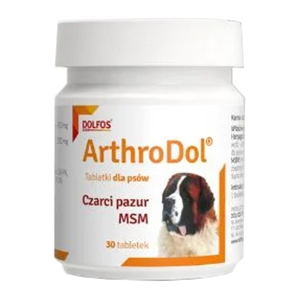 Dolfos ArthroDol, preparat na prawidłowe funkcjonowanie stawów dla psów, tabletki, 30 szt.