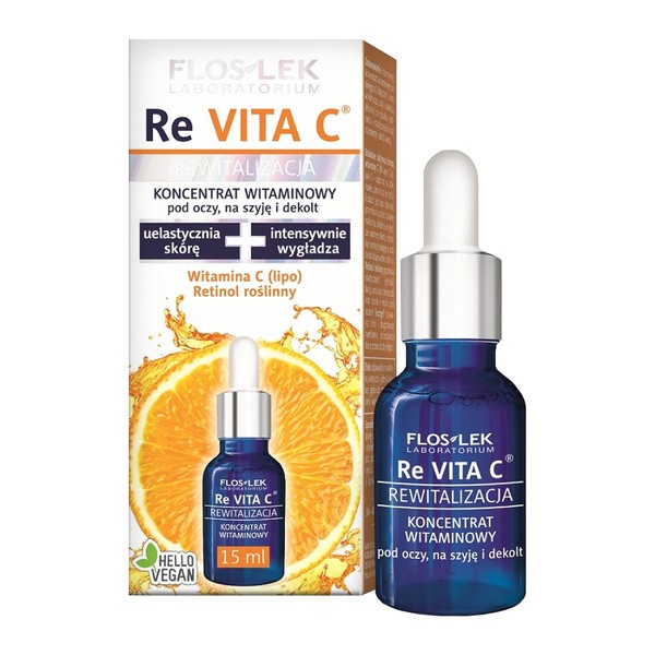 Flos-Lek Laboratorium, Revita C, koncentrat witaminowy pod oczy, na szyję i dekolt, 15ml