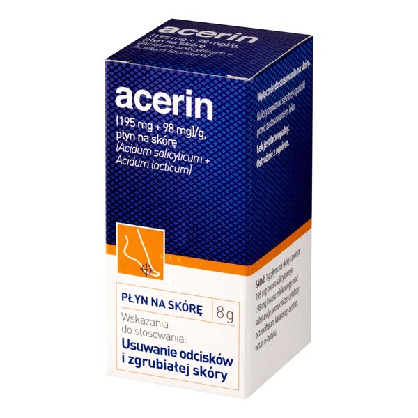 Acerin, (195 mg+98 mg)/g, płyn na skórę, 8g, (9 ml)