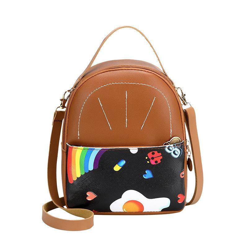 Sac à dos en similicuir pour femme, petit sac à dos à motif dessin animé mignon, petit sac à dos pour fille