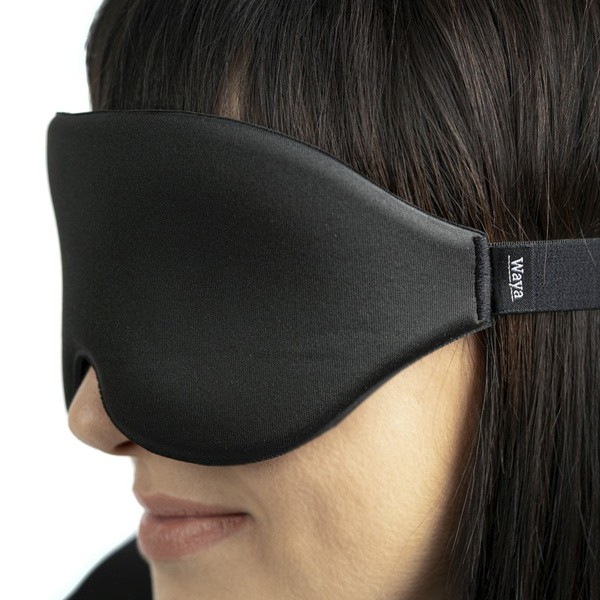 Waya 3D Premium, opaska na oczy do spania, czarna, 1 szt.
