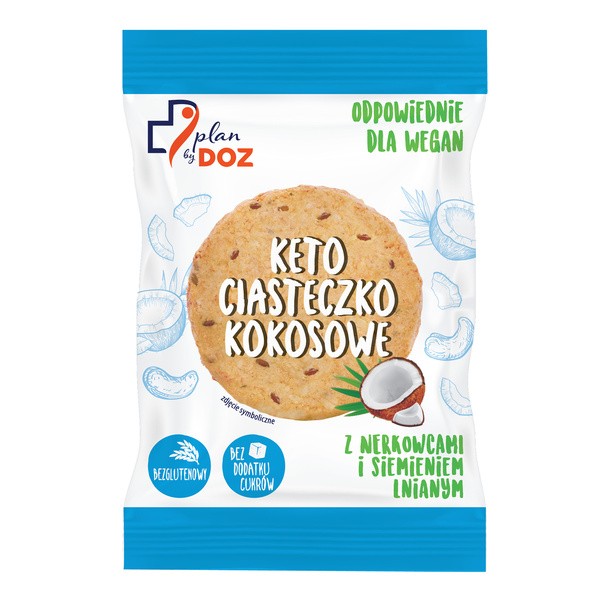 Plan by DOZ, Keto ciasteczko kokosowe z nerkowcami i siemieniem lnianym, 50 g