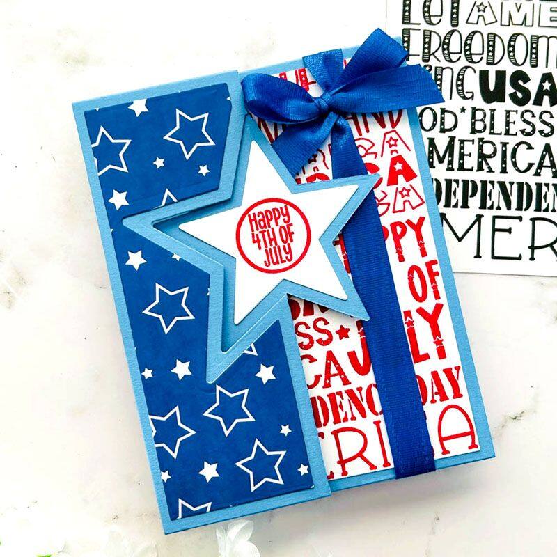 America Background Clear Stamps Set of 2