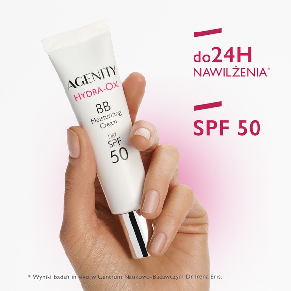 Agenity Hydra-Ox, nawilżający krem BB z SPF 50, 20 medium beige, 30 ml