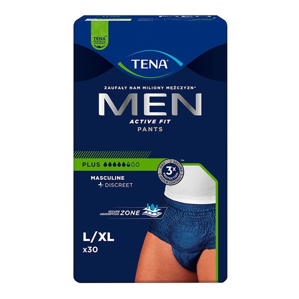TENA Men Pants Plus, majtki chłonne, rozmiar L, 30 szt.