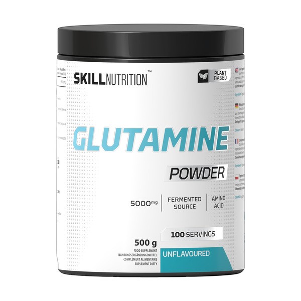Skill Glutamine Powder, proszek, bezsmakowy, 500 g