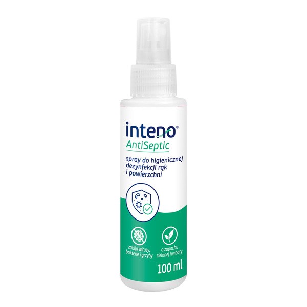 Inteno AntiSeptic, spray do dezynfekcji rąk i powierzchni, 100 ml