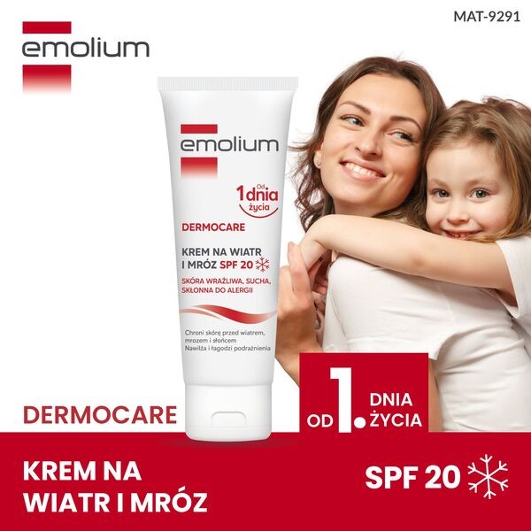Emolium Dermocare, krem na wiatr i mróz SPF 20, 75 ml