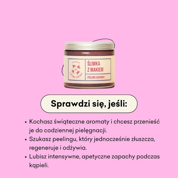 Mydlarnia 4Szpaki, Peeling cukrowy, śliwka z makiem, 250 ml