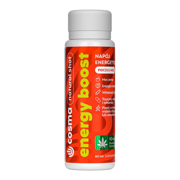 Cosma Cannabis Energy Boost, płyn, smak mango, 80 ml, 1 szt.