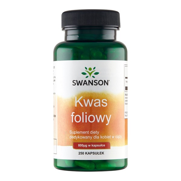 Swanson Kwas foliowy, 800 µg, kapsułki, 250 szt.