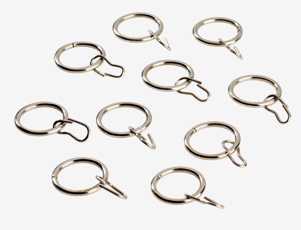 Gardinringe Ø19mm 10 stk/pakke børstet stål