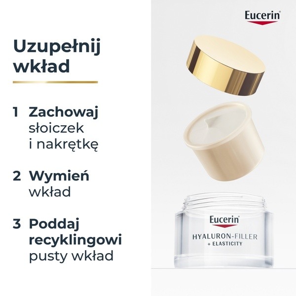 Eucerin Hyaluron Filler+Elasticity, krem na dzień SPF 30, refill, 50 ml