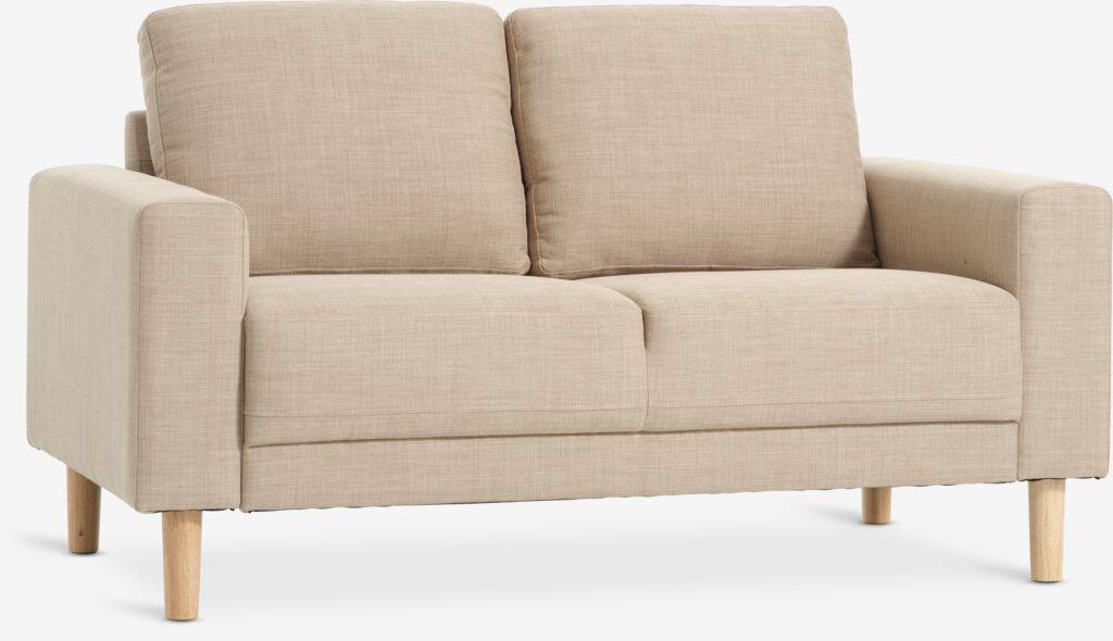 EGENSE 2-personers sofa, sandfarvet stof/egefarvet