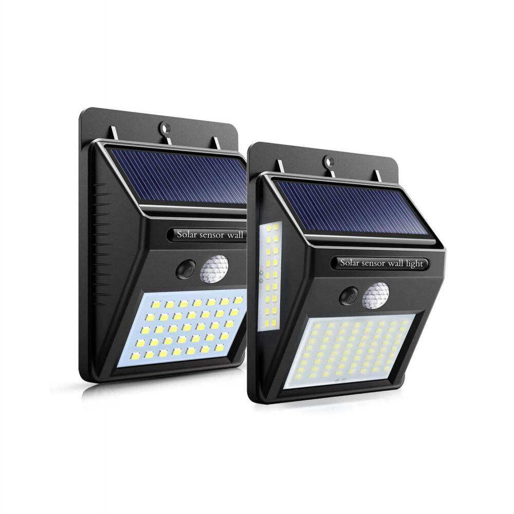 Luminária de parede solar externa com sensor de movimento para jardim e quintal, luz LED com sensor de passagem.