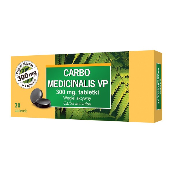 Carbo Medicinalis VP, 300 mg, tabletki, 20 szt.