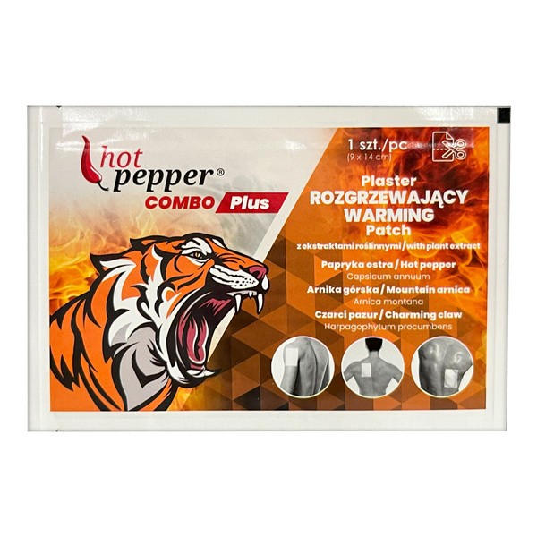 Hot Pepper Combo Plus, plaster rozgrzewający z ekstraktami roślinnymi, 1 szt.
