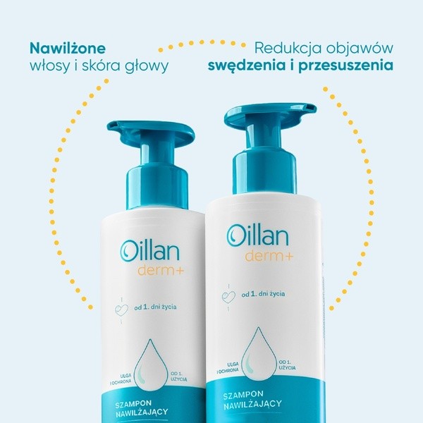 Oillan Derm+, szampon nawilżający, 180 ml