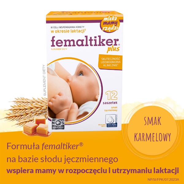 Femaltiker Plus, smak karmelowy, proszek w saszetkach, 12 szt.