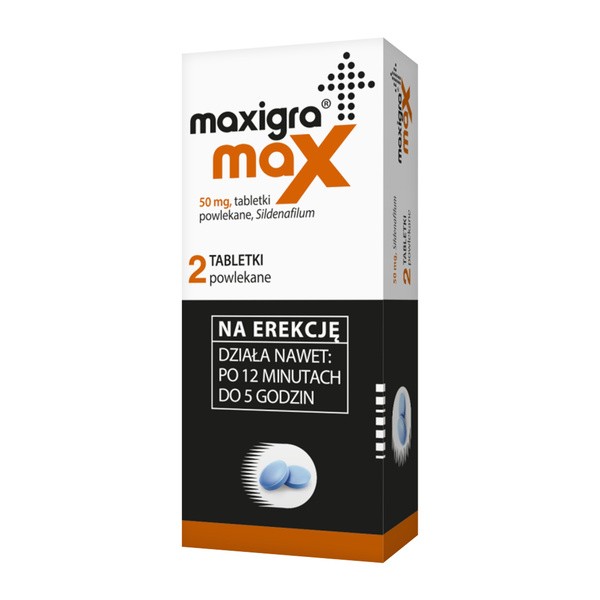 Maxigra Max, 50 mg, tabetki powlekane, 2 szt.