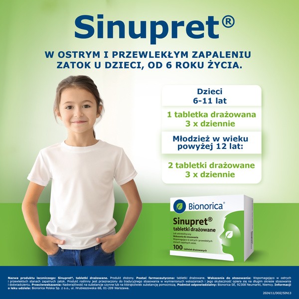 Sinupret, tabletki drażowane, 100 szt.