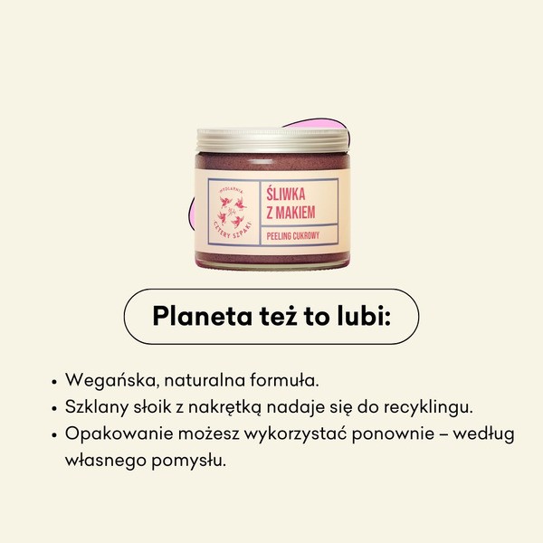 Mydlarnia 4Szpaki, Peeling cukrowy, śliwka z makiem, 250 ml