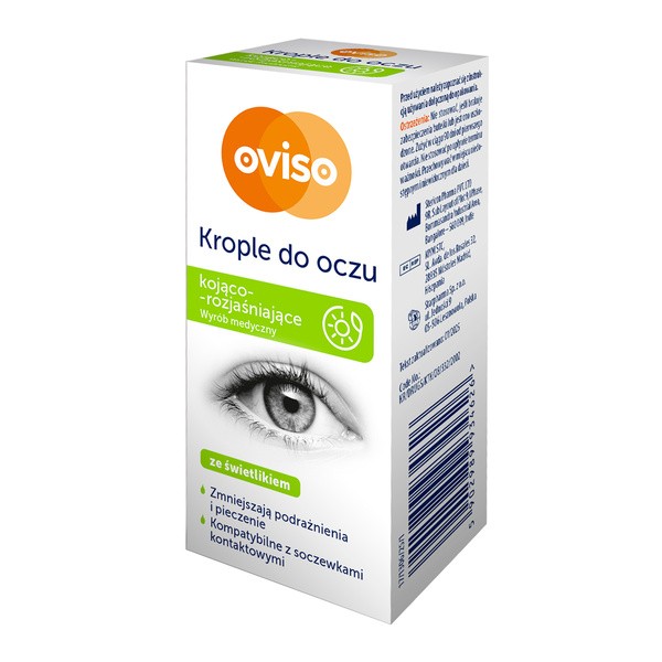 Oviso, krople do oczu, kojąco-rozjaśniające, 10 ml