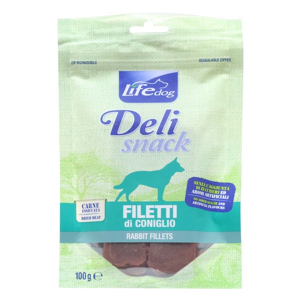 Life Dog Deli Snack Rabbit Fillets, suszone filety z królika dla psów, 100 g