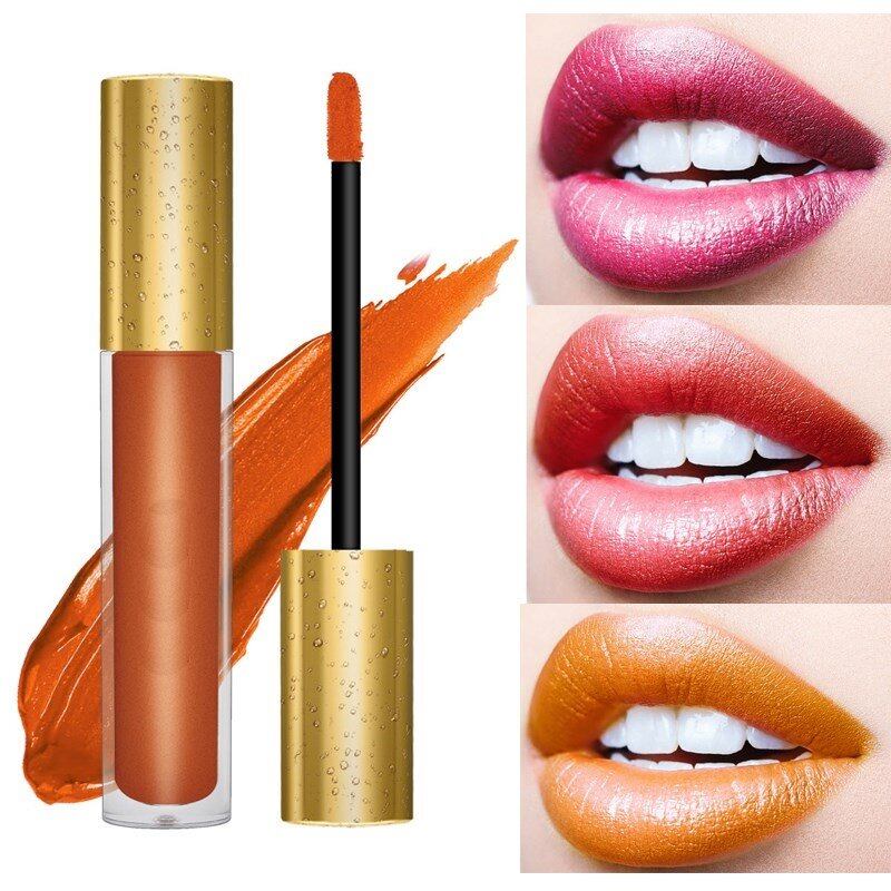 Rossetti Velvet Matte, 16 colori, impermeabili, idratanti, metallizzati, a lunga durata, antiaderenti, per il trucco delle labbra.