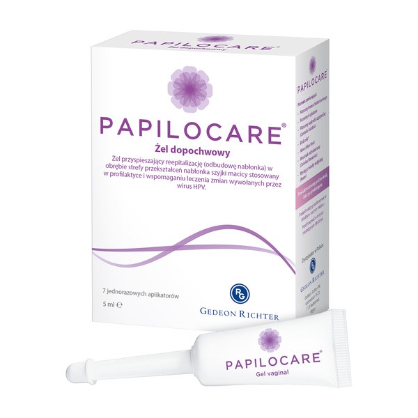 Papilocare, żel dopochwowy, 7 aplikatorów po 5 ml