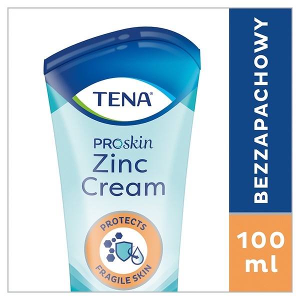 TENA Zinc Cream, krem łagodzący z cynkiem, 100 ml