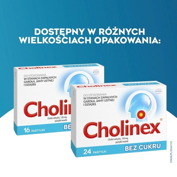 Cholinex, 150 mg, pastylki do ssania (bez cukru), 16 szt.