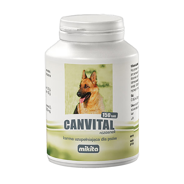 Mikita Canvital + czosnek, karma uzupełniająca dla psów, tabletki, 150 szt.