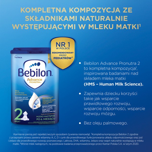 Bebilon 2 Advance Pronutra, mleko następne po 6. miesiącu, proszek, 800 g