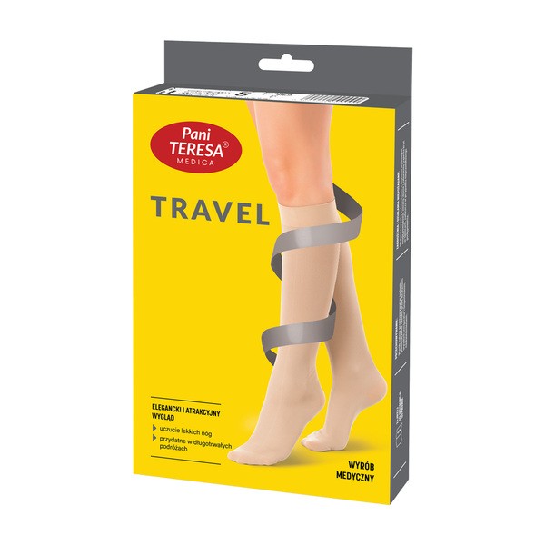 Pani Teresa Travel, skarpety podróżne dla mężczyzn, czarne, rozmiar M, 1 para