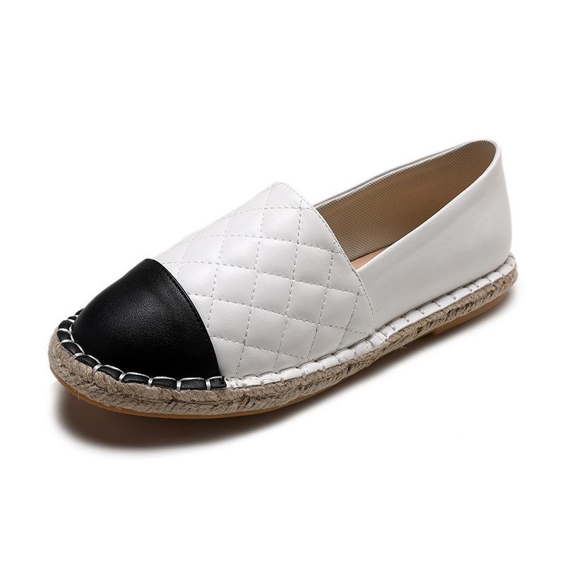 Fisherman Shoes Female New Flat Shoes Female Straw Braided Tendon Bottom Cloth Shoes Single Shoes Comfortable Lazy Shoes