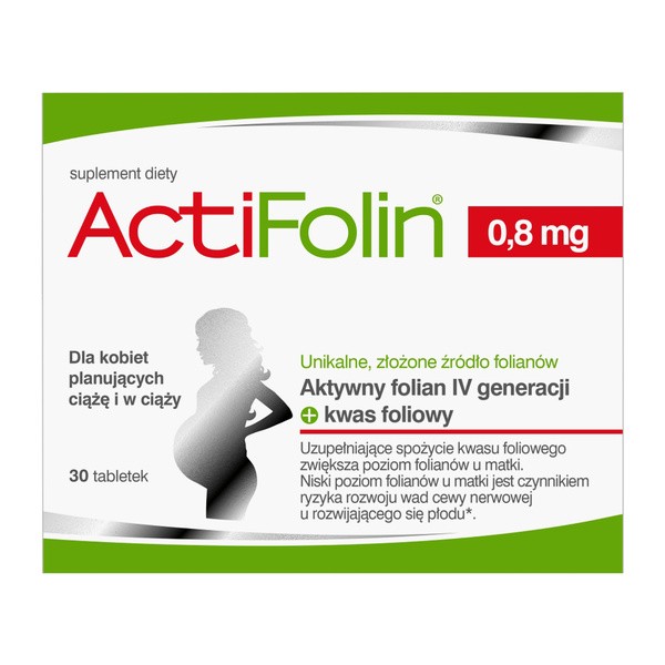 ActiFolin, 0,8 mg, tabletki powlekane, 30 szt.