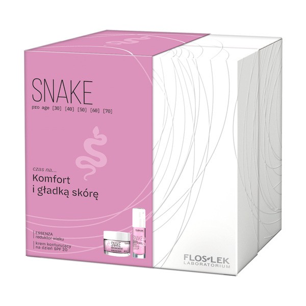 Zestaw FlosLek Laboratorium Snake, Essenza Reduktor wieku, 30 ml + Krem konturujący na dzień SPF 20, 50 ml