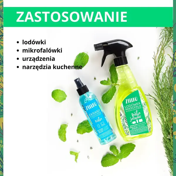 Zielko, Płyn do czyszczenia lodówki i mikrofali, mięta i jałowiec, 500 ml