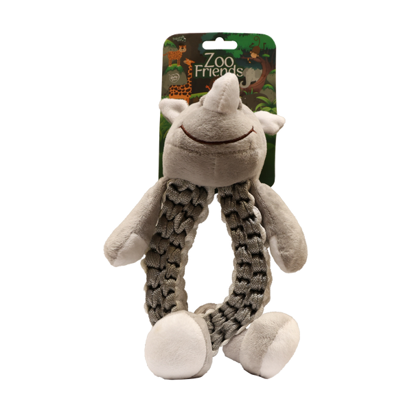 Duvoplus Zoo Friends Szarpak Ring Nosorożec, zabawka dla psa, 1 szt.
