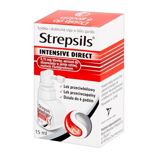 Strepsils Intensive Direct, aerozol do stosowania w jamie ustnej, 15 ml
