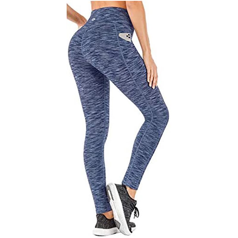 Leggings med fickor för kvinnor Högmidjade byxor för kvinnor med fickor Träningsleggings för kvinnor: Sport och utomhus