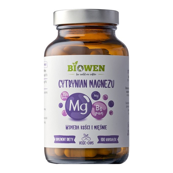Biowen, Cytrynian magnezu + B6, kapsułki, 100 szt.