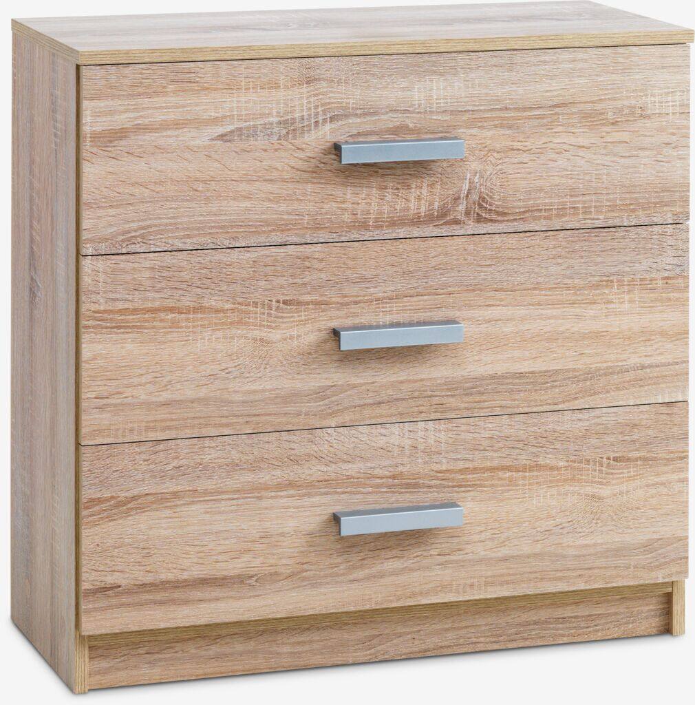 TAPDRUP TAPDRUP kommode, 3 skuffer, lys eg