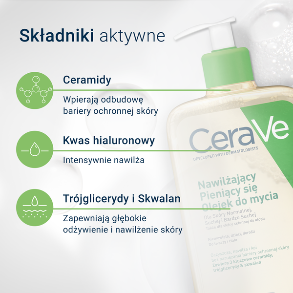 CeraVe, nawilżający pieniący się olejek do mycia, 473 ml