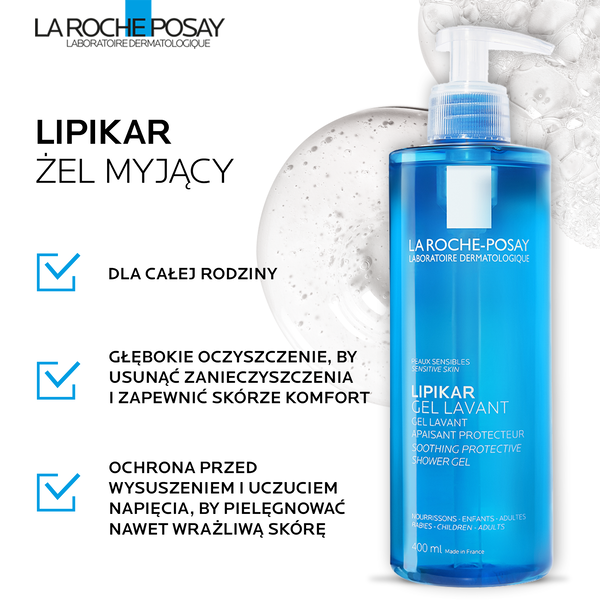 La Roche-Posay Lipikar, łagodny żel pod prysznic, 750 ml