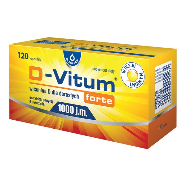 D-Vitum Forte 1000 j.m., kapsułki z witaminą D dla dorosłych, 120 szt.