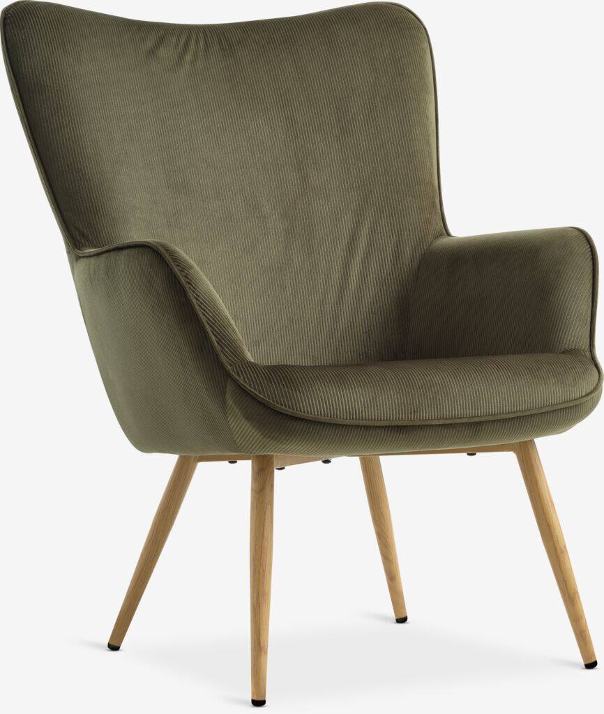 HUNDESTED lænestol HUNDESTED grøn fløjlsbuks/eg