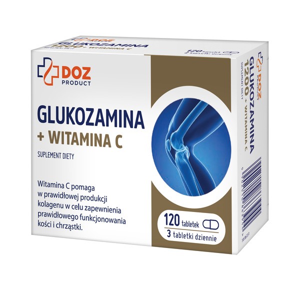 DOZ Product Glukozamina + Witamina C, tabletki powlekane, 120 szt.